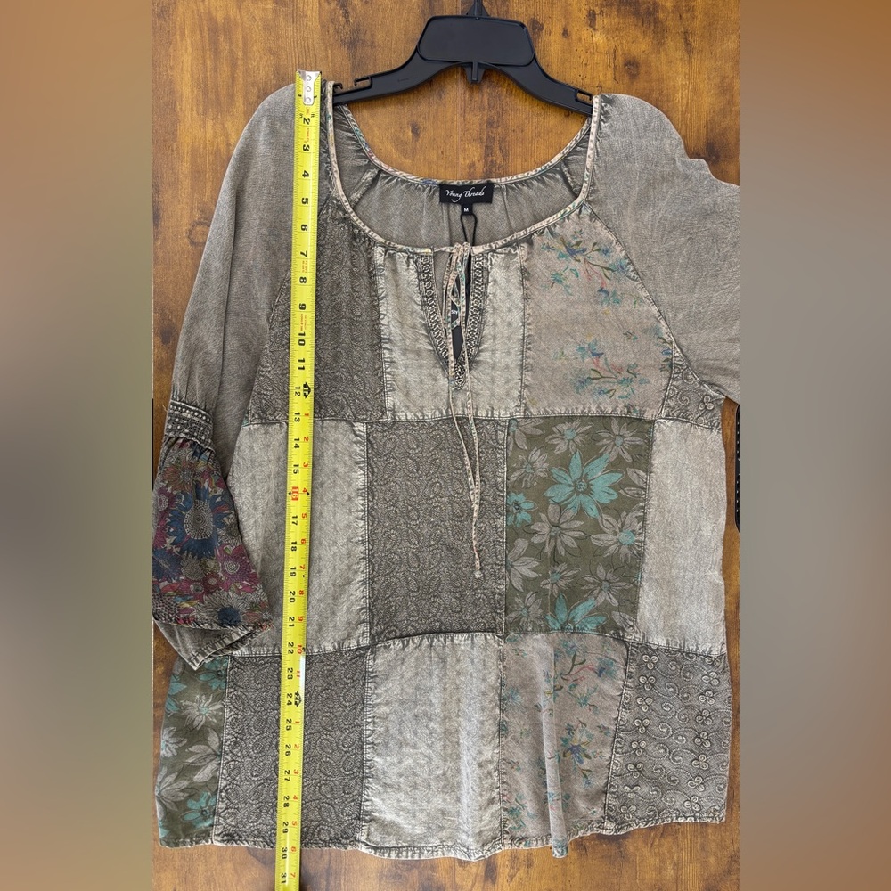 Young Threads Patchwork Bell Sleeve Tunic Top NWT… - image 7